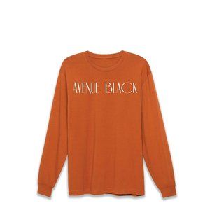 Avenue Black Supima Cotton Long Sleeve  Orange/Cream T-Shirts